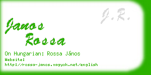 janos rossa business card